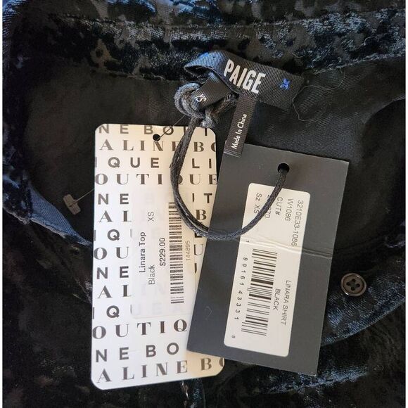 Paige Linara Burnout Velvet Top Size XS NWT - Picture 6 of 7